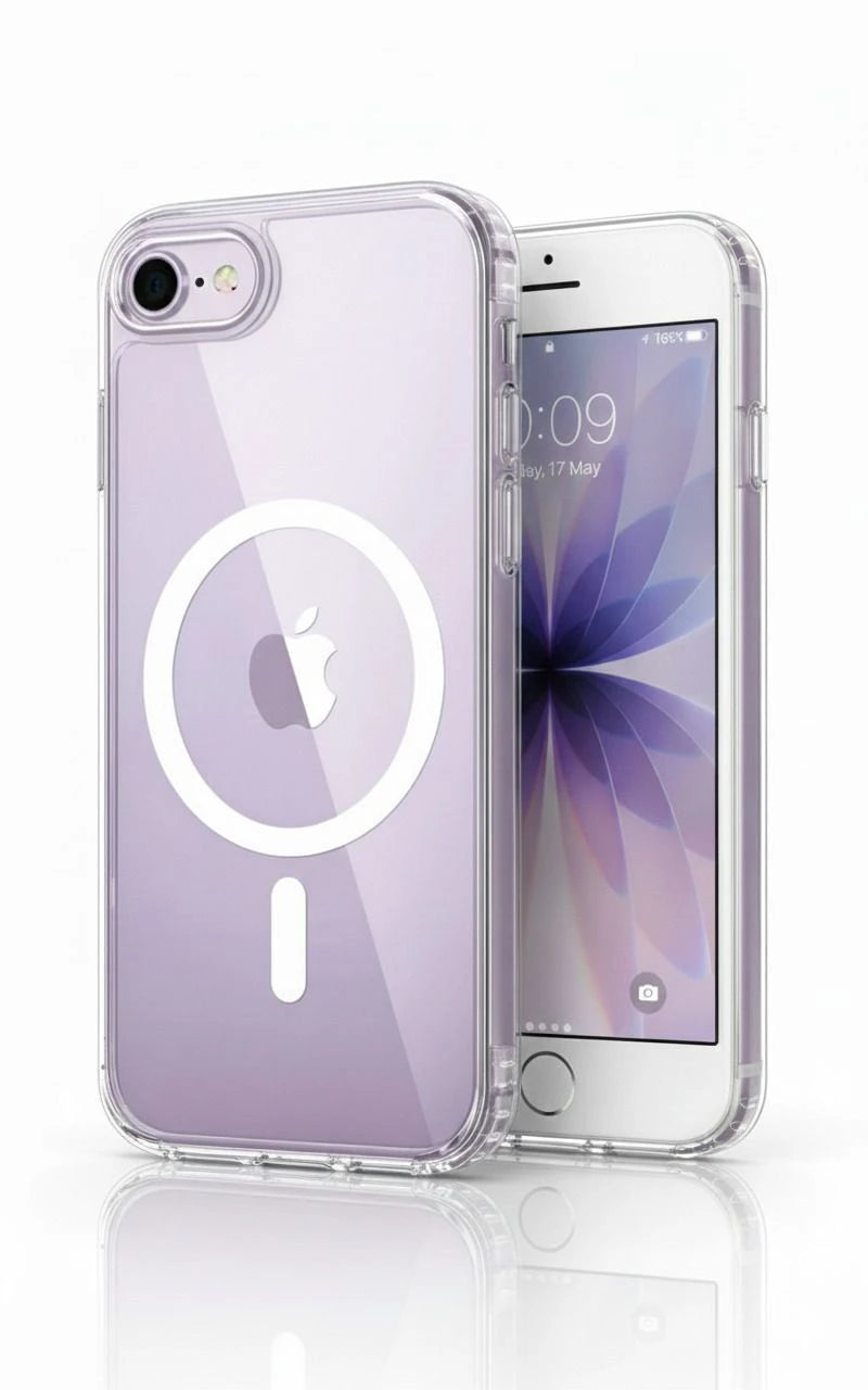 I PHONE 15 Crystal Poly back cover with magnetic charging (Transperant,flexible,All models available)