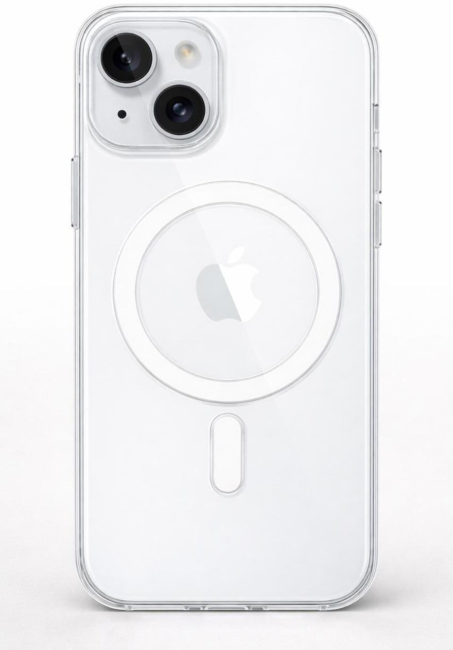 I PHONE 15 Crystal Poly back cover with magnetic charging (Transperant,flexible,All models available)
